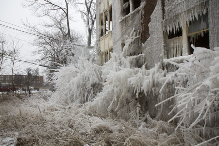 Fire and Ice: Aftermath of abandoned apartment blaze in photos
