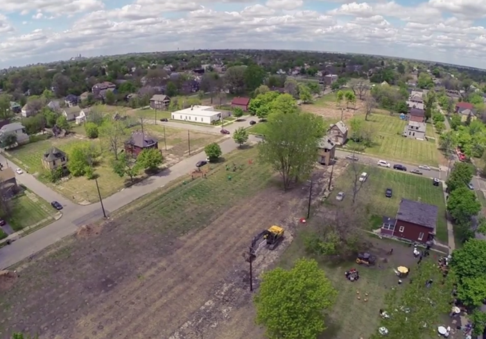 Video: Drone captures large urban farm project in Detroit