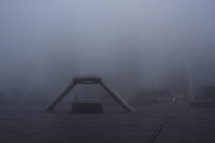 Lens on Detroit: Ghostly fog blankets city on Christmas eve