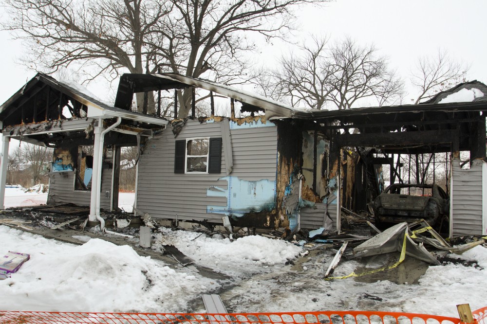 An arsonist set this new house ablaze at 4748 Maryland. 