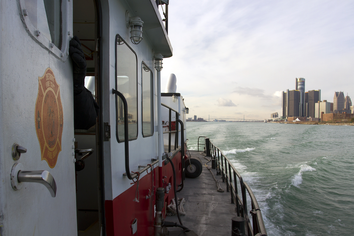 Detroit's fireboat, the Curtis Randolph, on the Detroit River. All photos by Steve Neavling. 