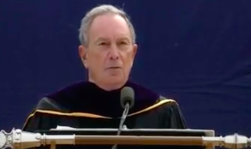 Michael Bloomberg delivers the University of Michigan commencement speech. 