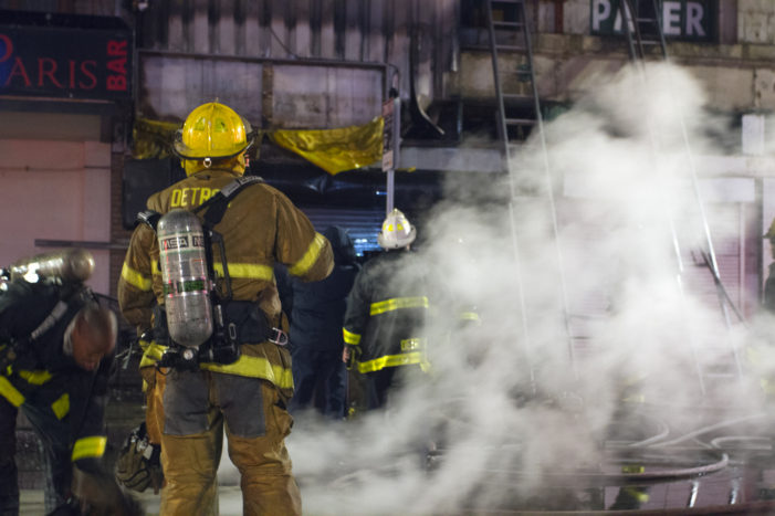 Second-alarm blaze guts downtown Detroit liquor store