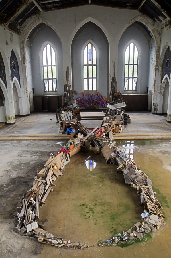 Mysterious installation found inside abandoned church in Detroit