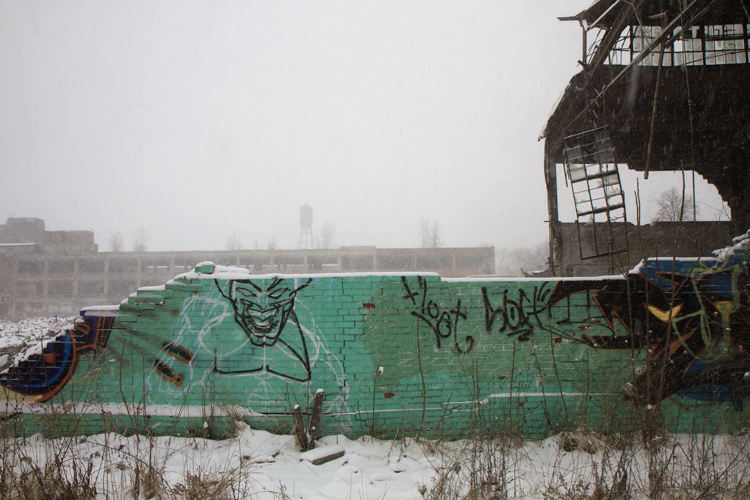 Packard Plant snow