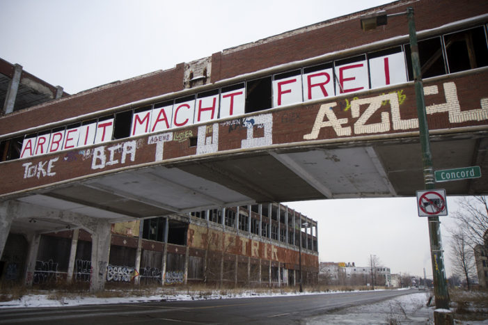 Creator of chilling Nazi message on Packard Plant comes forward, criticizes the sign’s removal