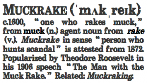Muckraker etymology