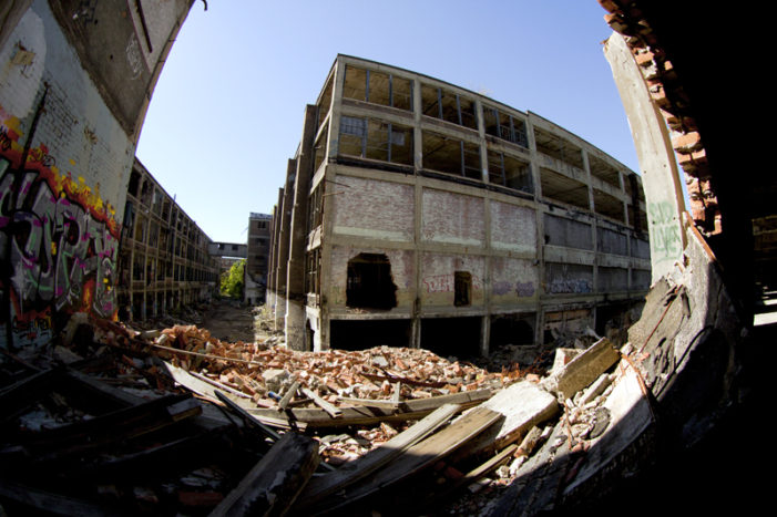 Works begins on restoring long-neglected Packard Plant, iconic bridge