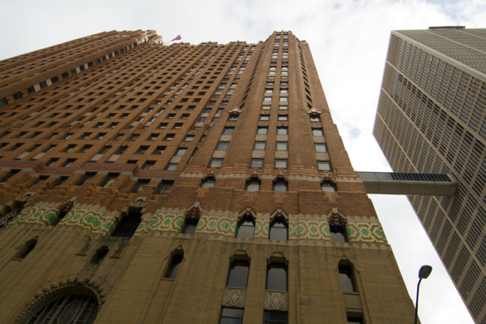 Suspected fire atop Guardian Building was optical illusion, official says