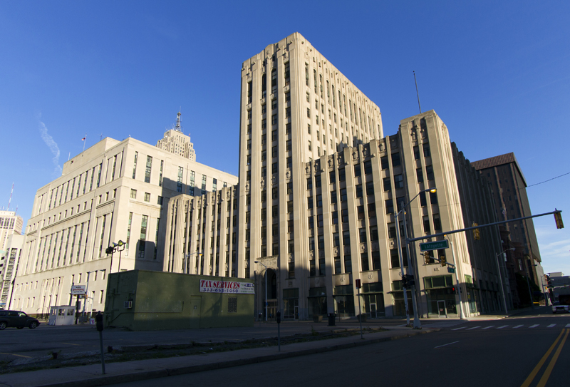 Old Detroit Free Press building at 321 W. Lafayette. 
