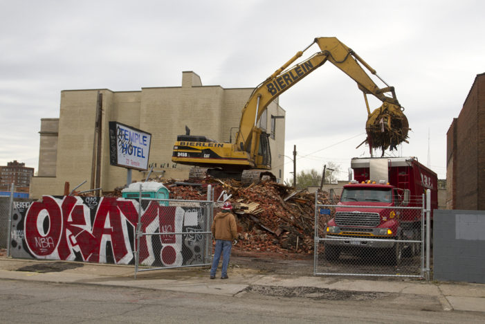 Storied Temple Hotel demolished in Cass Corridor for DTE