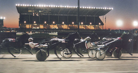 Original grandstand at the Hazel Park Raceway, via state of Michigan