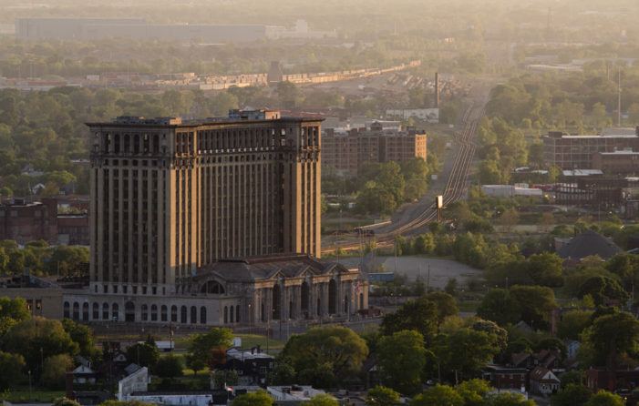 Fires break out inside iconic ruins of Michigan Central Station in Detroit