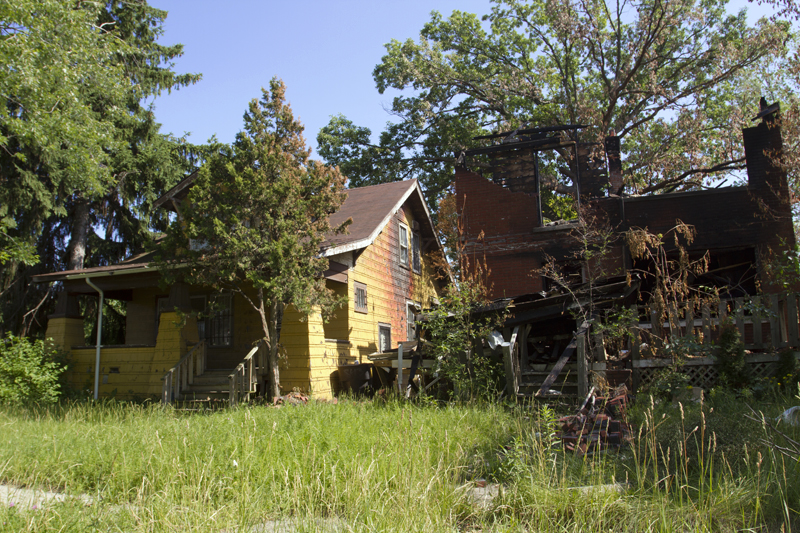 One house was destroyed and another damaged on the 400 block of W. Hollywood on June 6. 