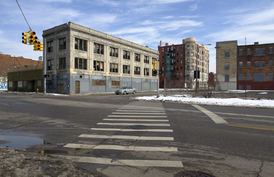 Vacant buildings at Cass & Temple, just north of the development. 