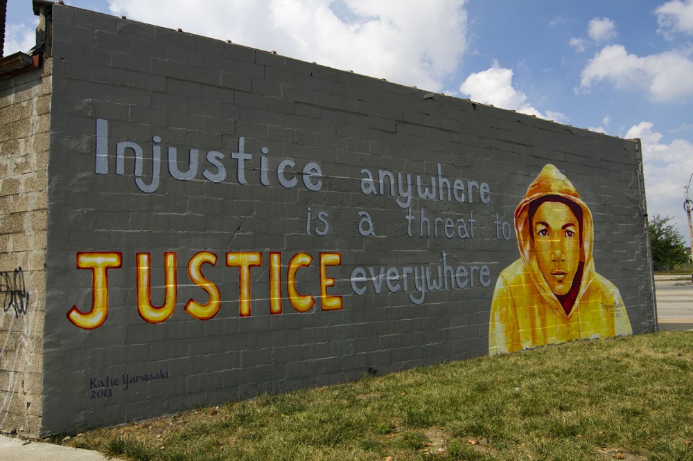 Trayvon Martin mural on Gratiot