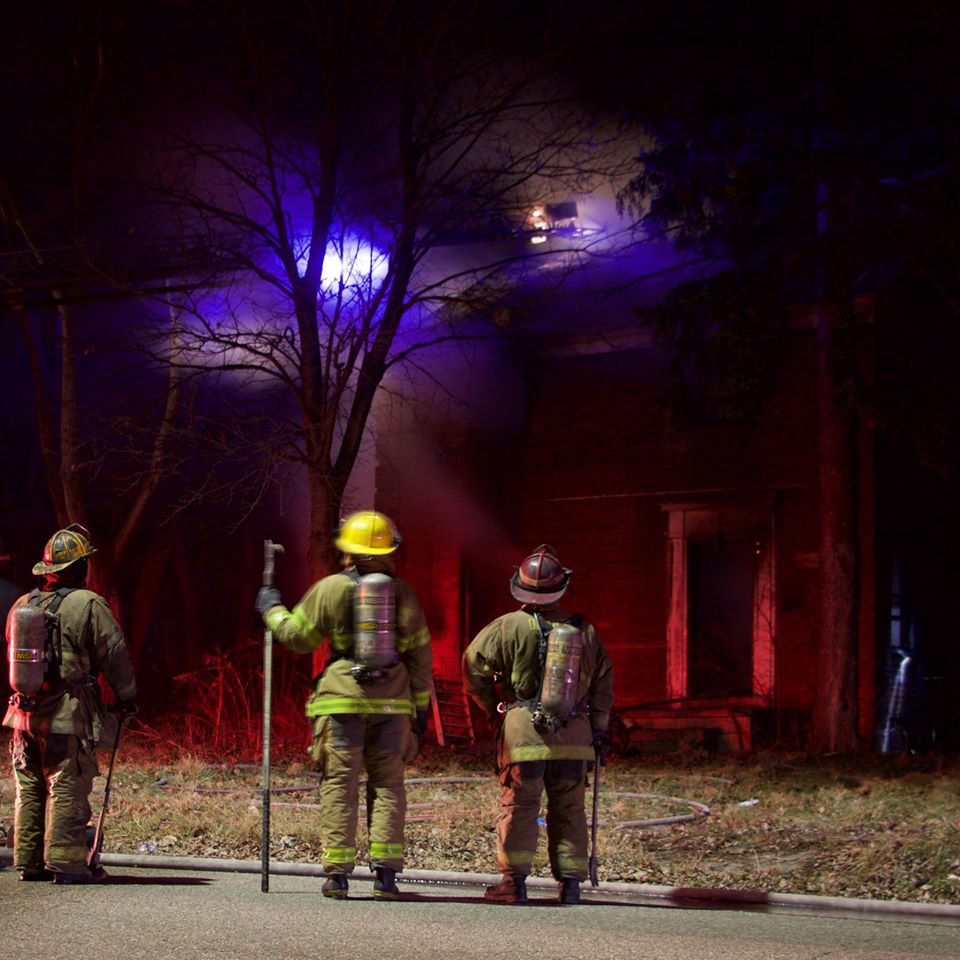 A suspicious fire guts this house at 12089 Stout on Jan. 1. Photo by Michael Brouwer. 