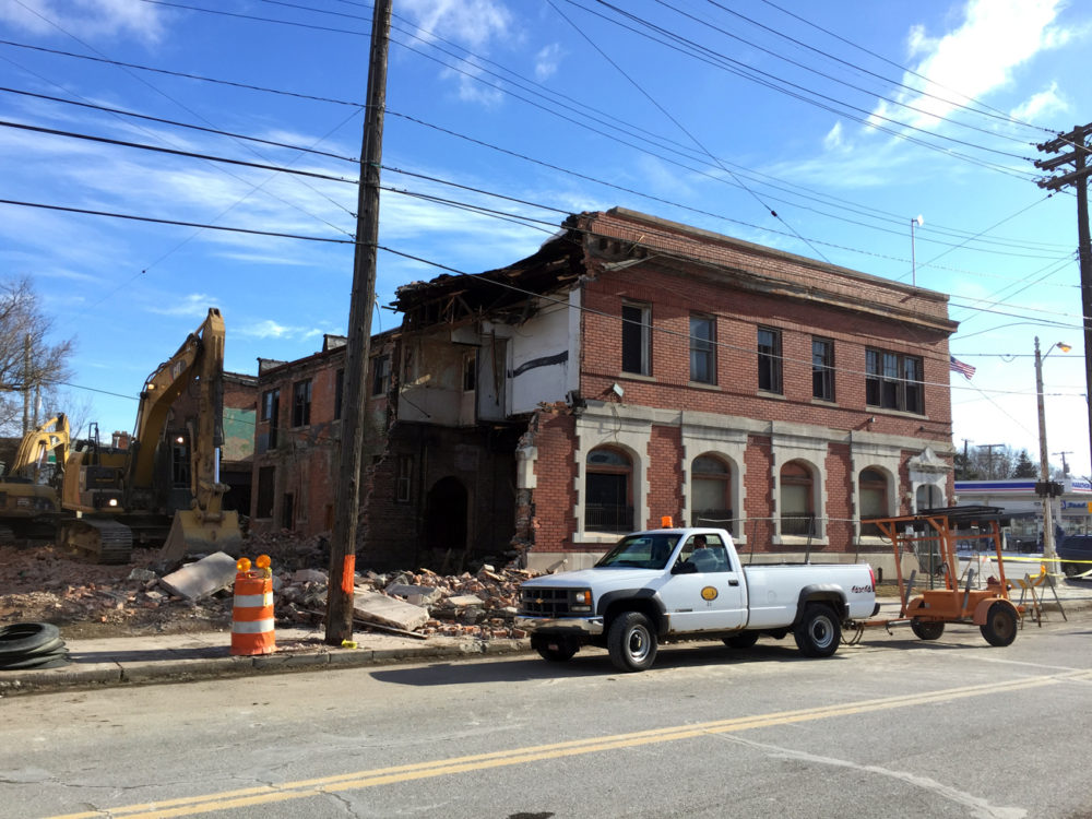 Crews began demolishing the historic Deck Bar this week. 