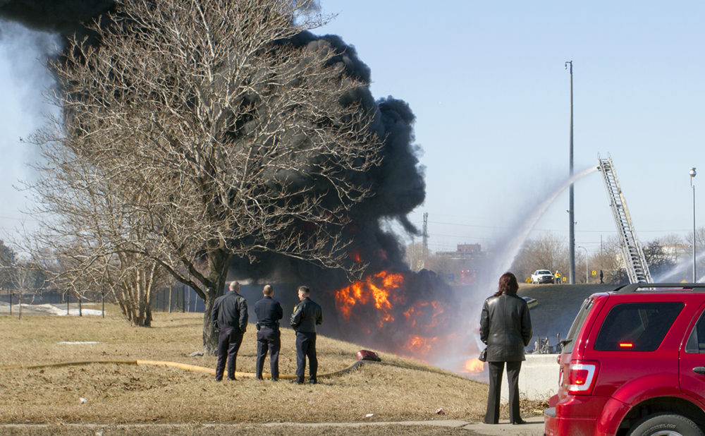 A tanker exploded on I-94 near Michigan Avenue on Wednesday. Photos by Steve Neavling/MCM