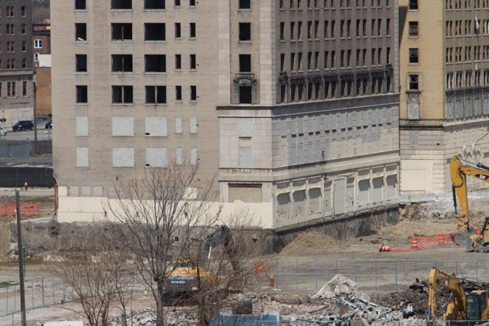 Red Wings arena crew digs up foundation of historic hotel without demo approval