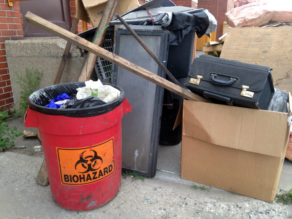 Medical waste was left outside of a city building in Eastern Market this weekend. All photos by Steve Neavling