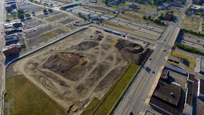 Aerial photos: Historic Tiger Stadium site dug up for artificial turf