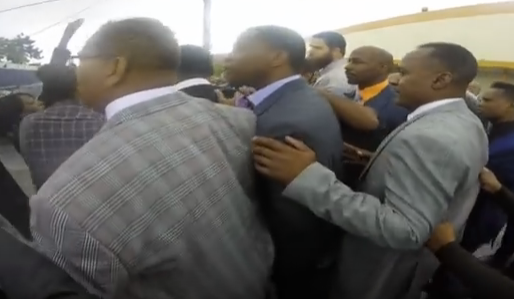 Video: Protesters, journalist assaulted Saturday inside Detroit church where Trump spoke