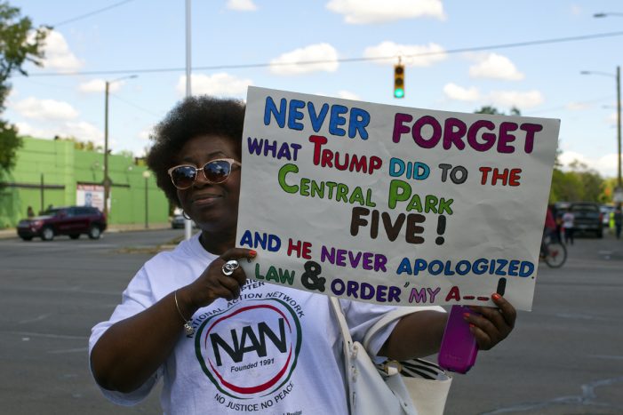 Photos: Protesters far outnumber attendees at Trump’s church visit