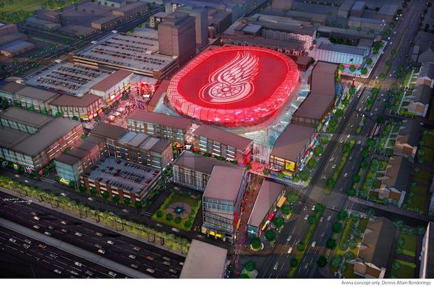 Rendering of the new Red Wings arena. 